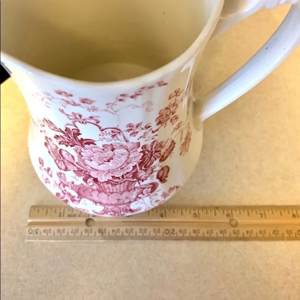 Charlotte Staffordshire Pitcher Red & White Porcelain China